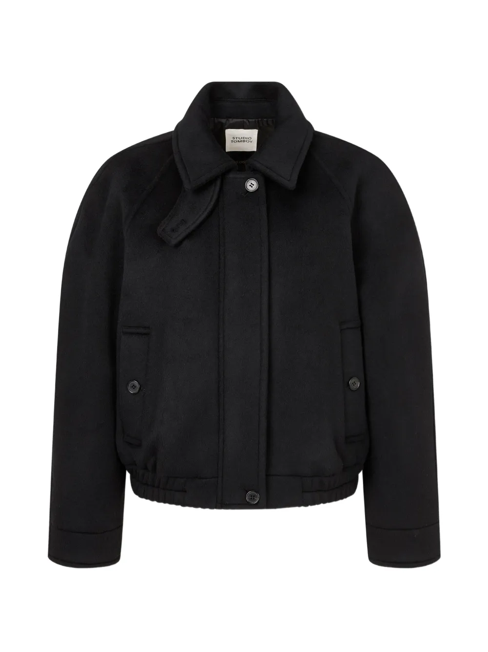 TOMBOY button-up felted bomber jacket - Schwarz