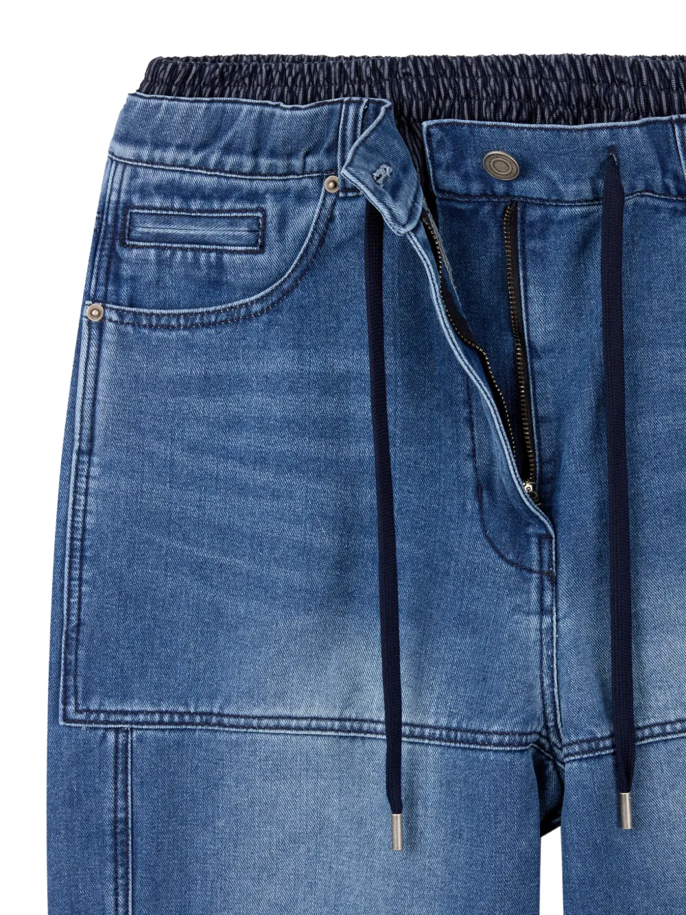 TOMBOY drawstring straight-leg jeans Blauw