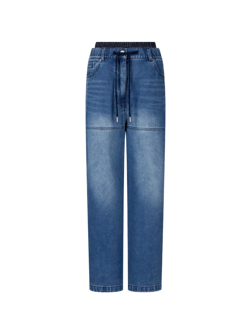 TOMBOY drawstring straight-leg jeans - Blau