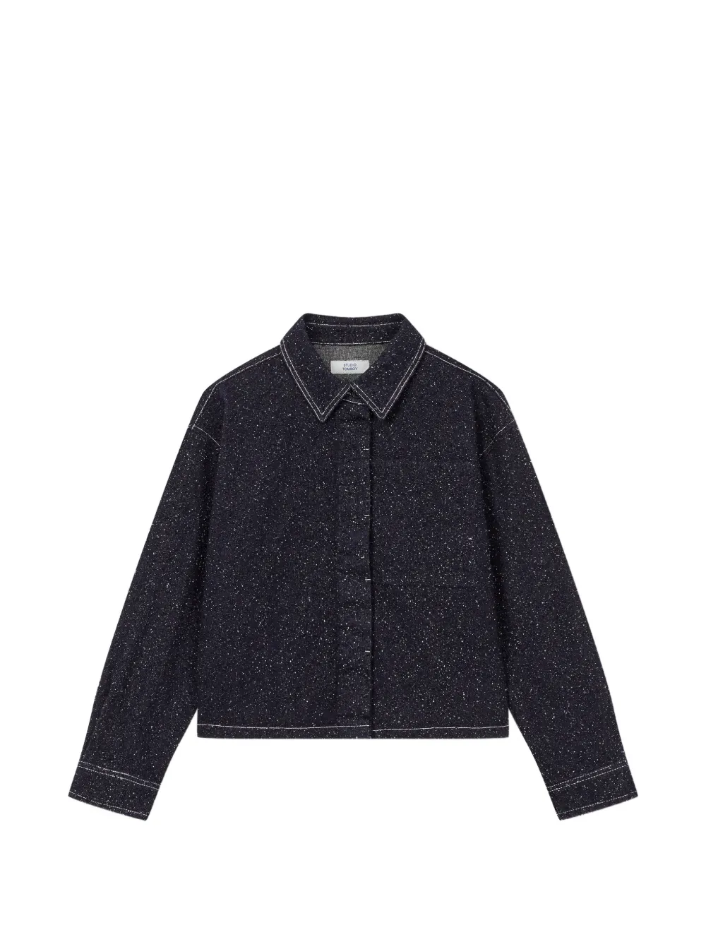 TOMBOY contrast-stitch shirt jacket - Blau
