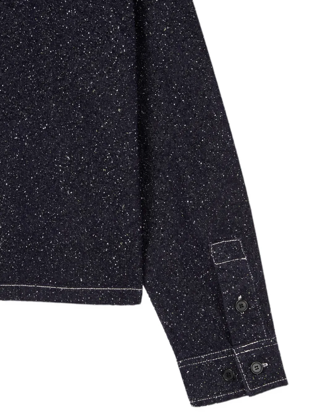TOMBOY contrast-stitch shirt jacket Blauw