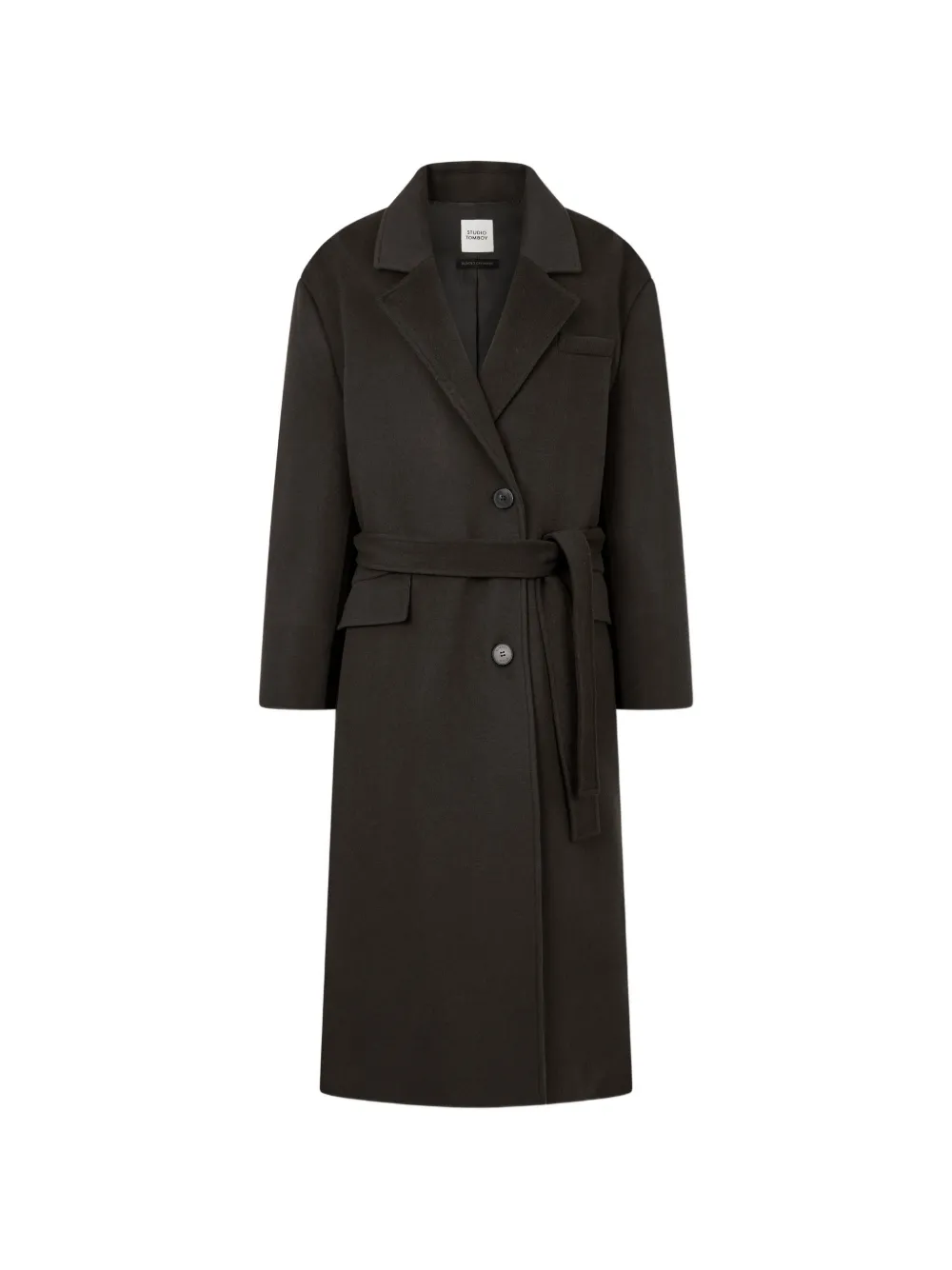 TOMBOY belted notch-lapel coat - Verde