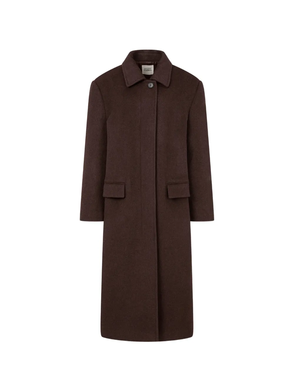 TOMBOY button-up flap-pocket coat - Braun