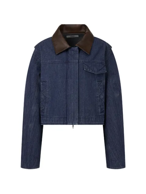 TOMBOY pinstripe-pattern contrast-collar jacket