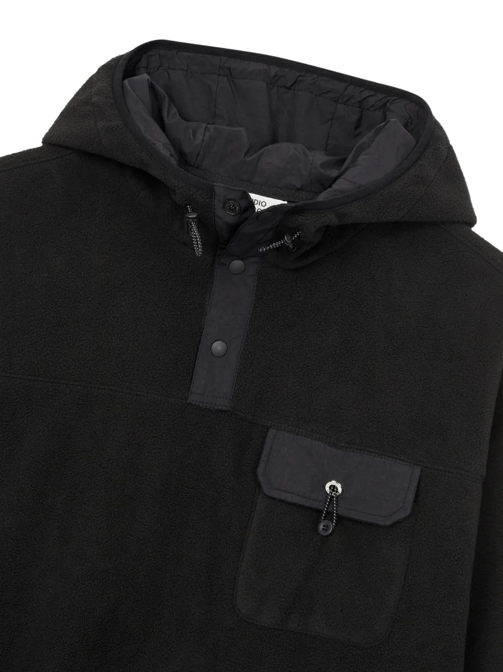 TOMBOY fleece-texture hoodie Zwart