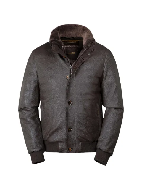 Moorer Cleros-P1 shearling-collar leather jacket