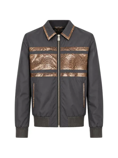 Billionaire python-panelled shirt-collar jacket