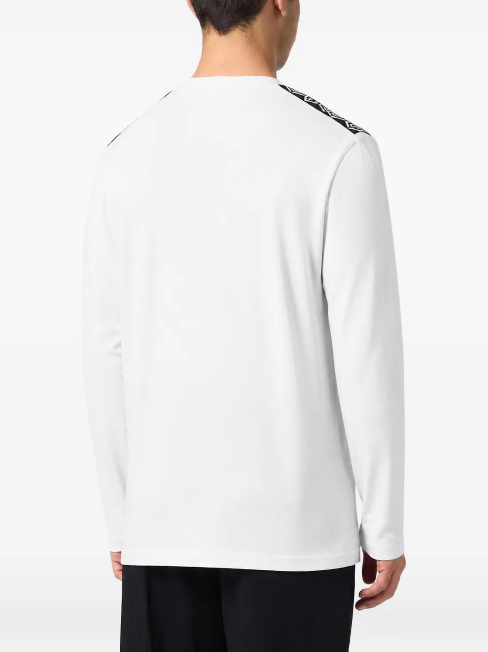 Philipp Plein T-shirt met logopatch en lange mouwen Wit