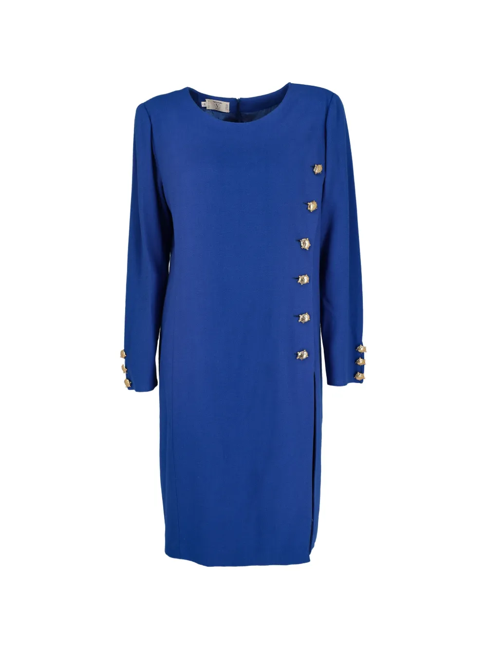 Valentino Garavani Pre-Owned button-detail long-sleeve dress - Blu