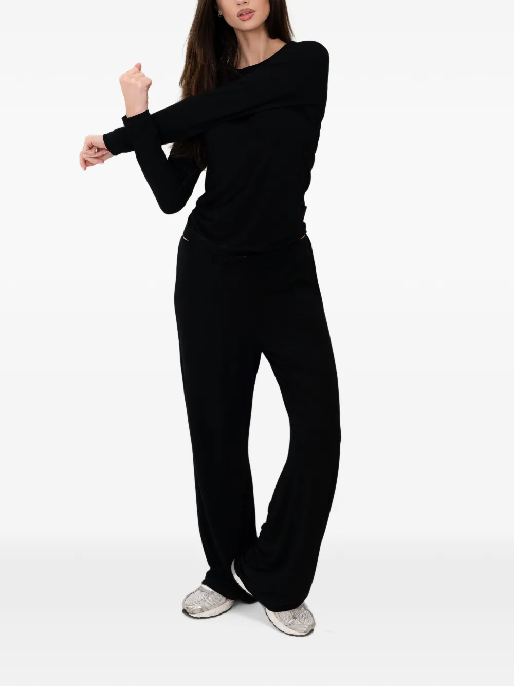 ON OFF Essentials The Everyday T-shirt met lange mouwen Zwart