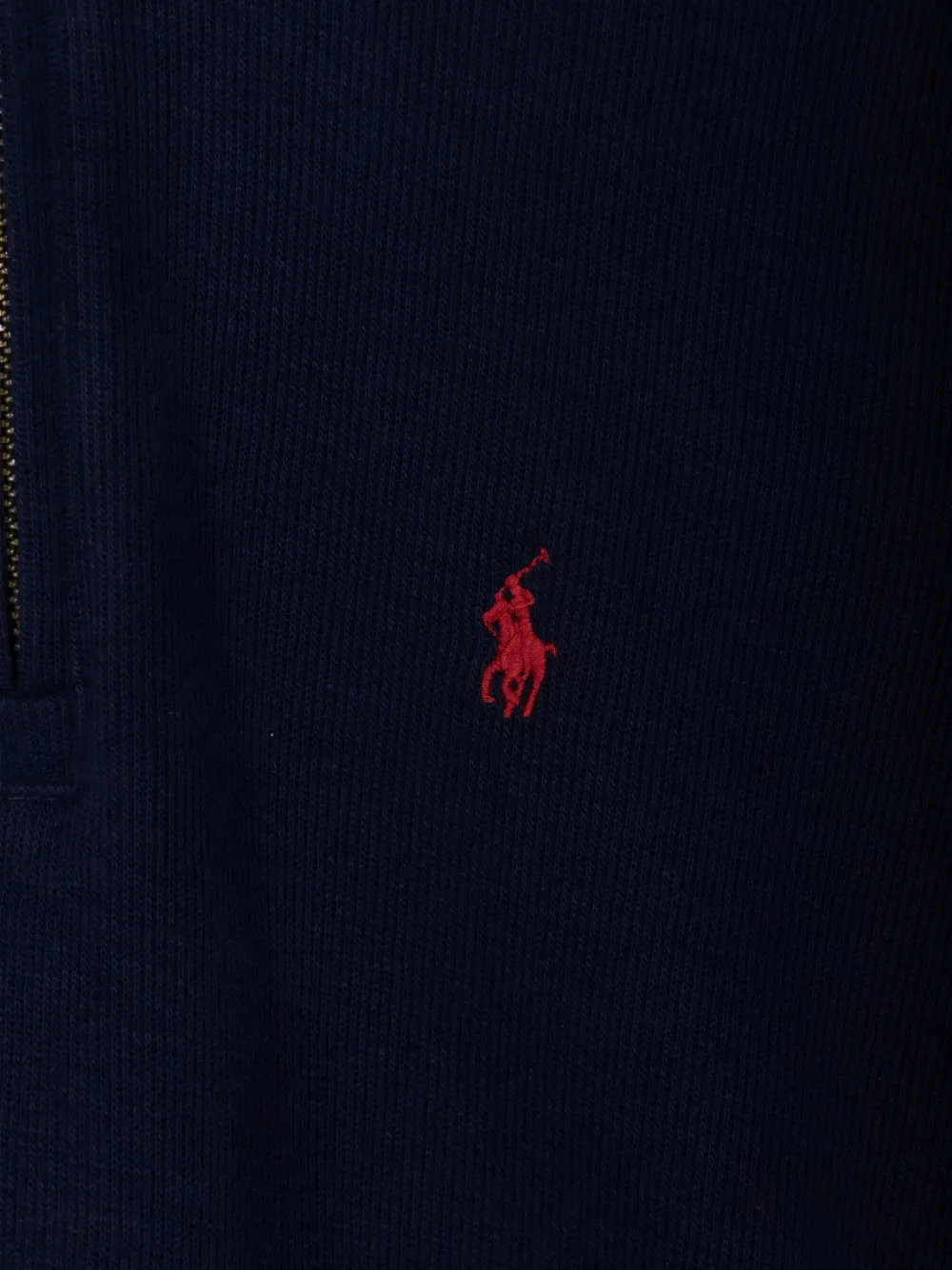 POLO RALPH LAUREN KIDS logo-embroidered quarter-zip sweater Blauw