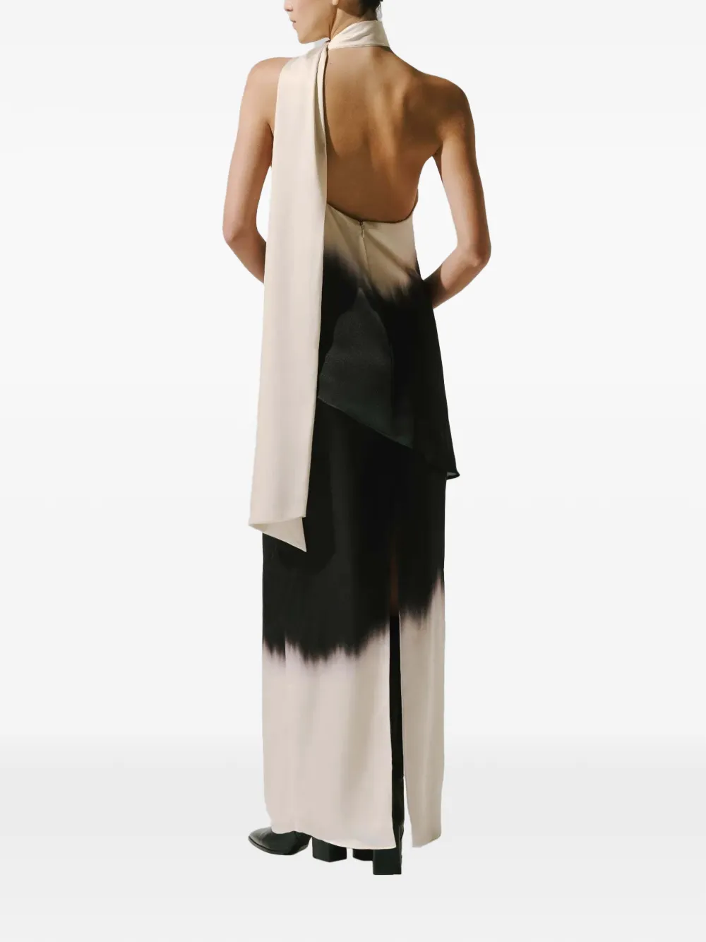 Baobab Ari one-shoulder scarf-detail blouse Zwart