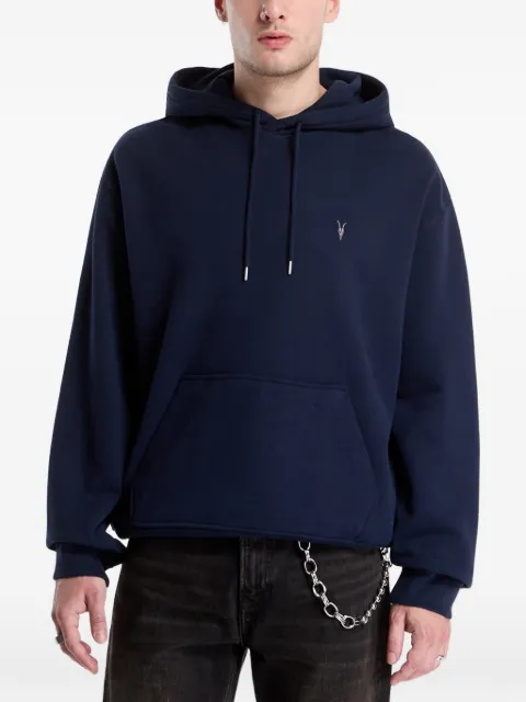 AllSaints Asher Ramskull logo-embroidered drawstring hoodie