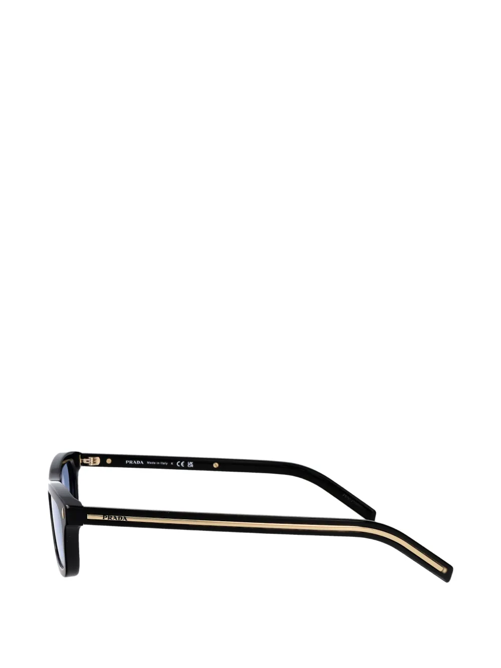 Prada Eyewear Zonnebril met iconisch metalen plakkaat Zwart