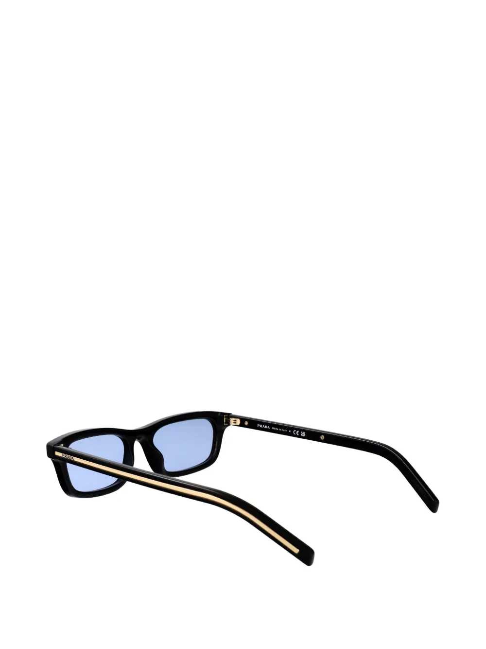 Prada Eyewear Zonnebril met iconisch metalen plakkaat Zwart