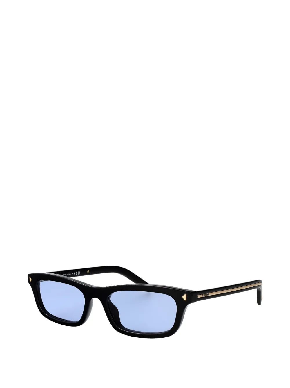 Prada Eyewear Zonnebril met iconisch metalen plakkaat Zwart