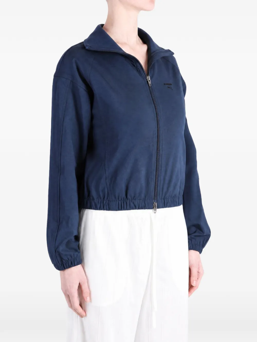 PUMA Jack met geborduurd logo en elastische afwerking Blauw