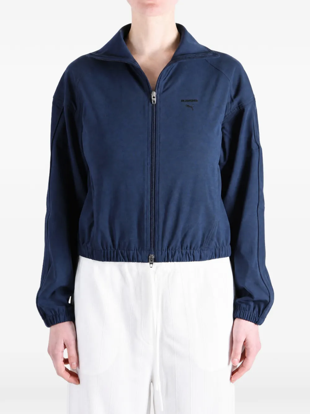 PUMA Jack met geborduurd logo en elastische afwerking Blauw
