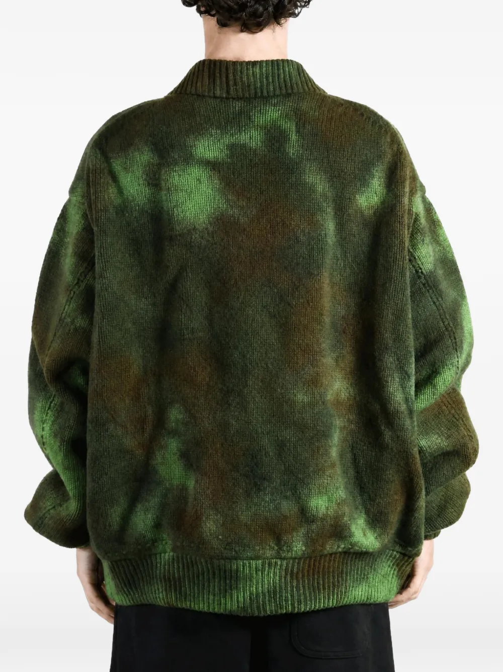 Vowels Gebreid jack met tie-dye-print Groen