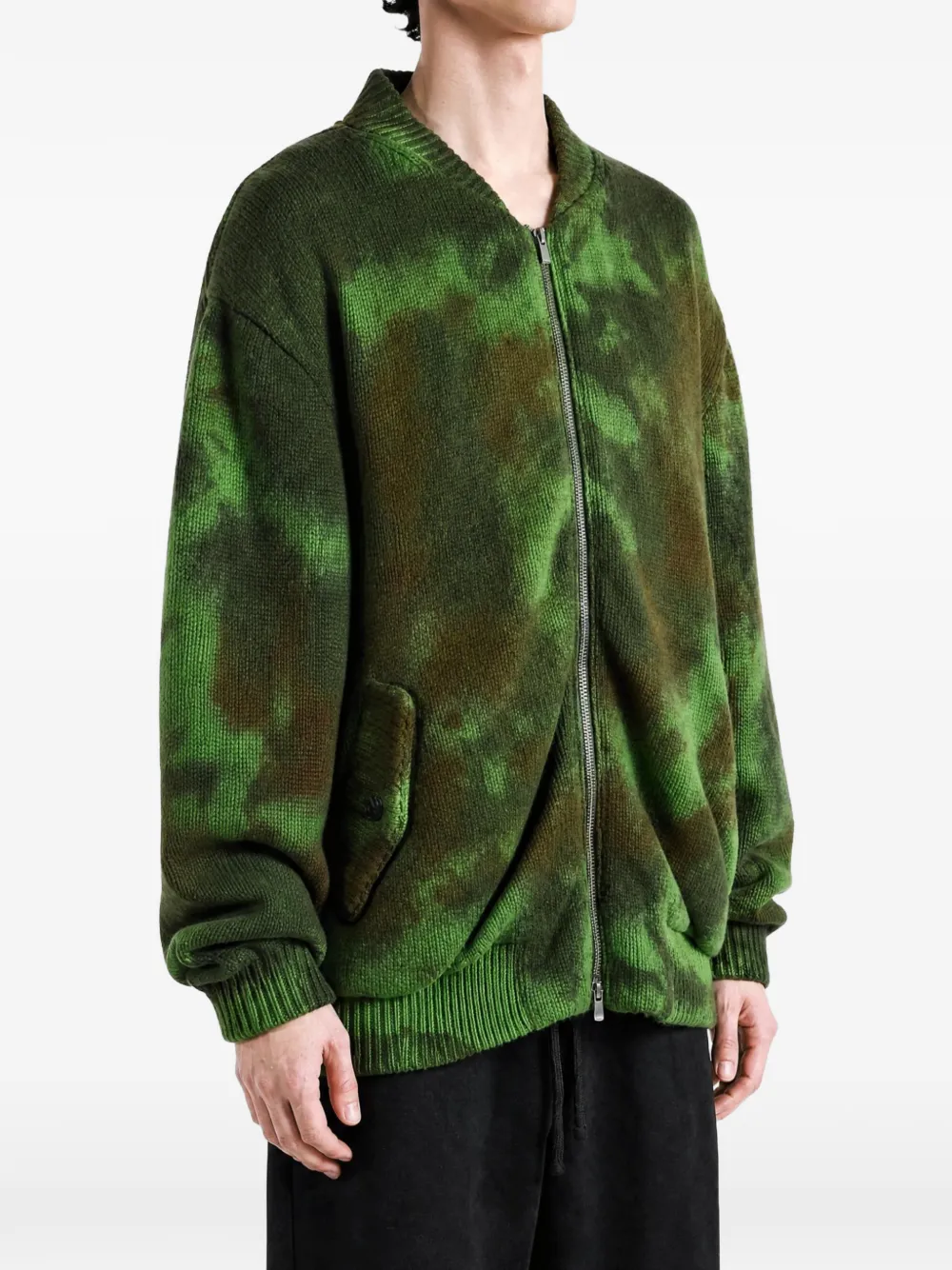 Vowels Gebreid jack met tie-dye-print Groen