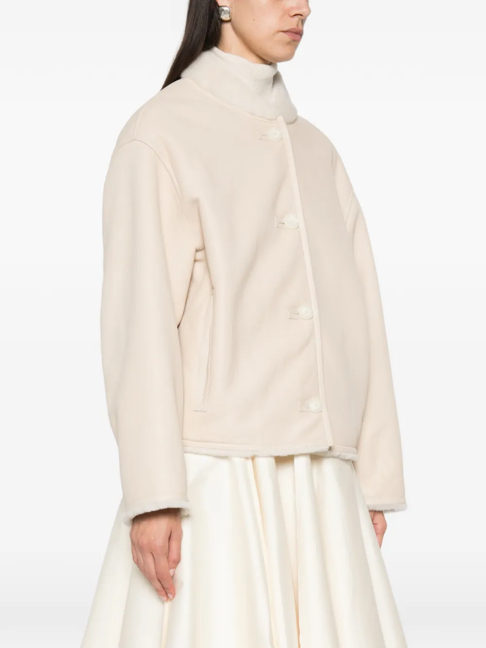 Yves Salomon Leren jack Beige