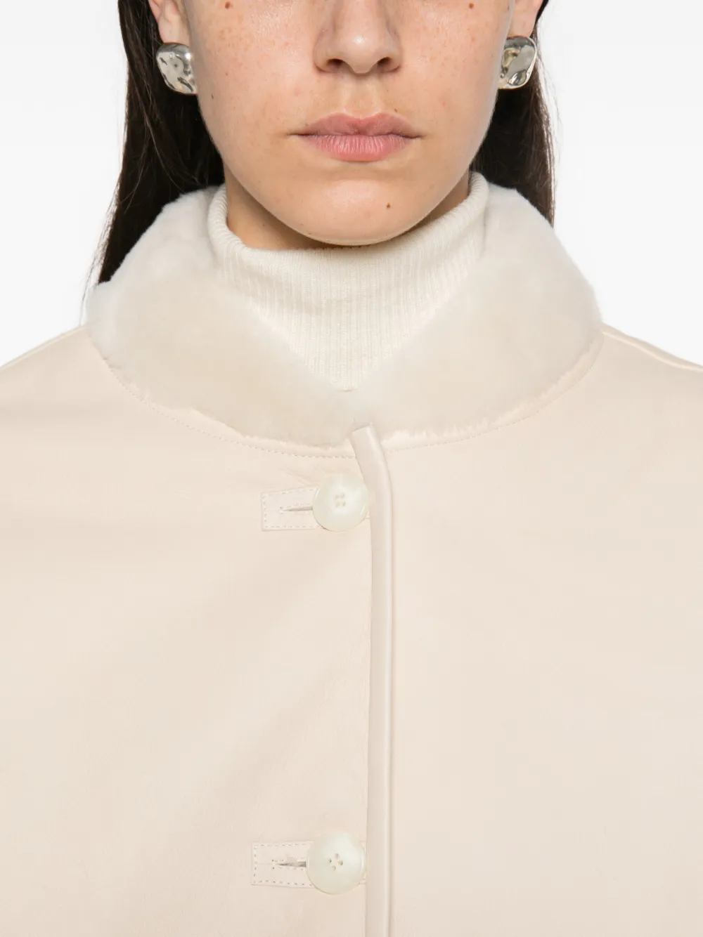 Yves Salomon Leren jack Beige