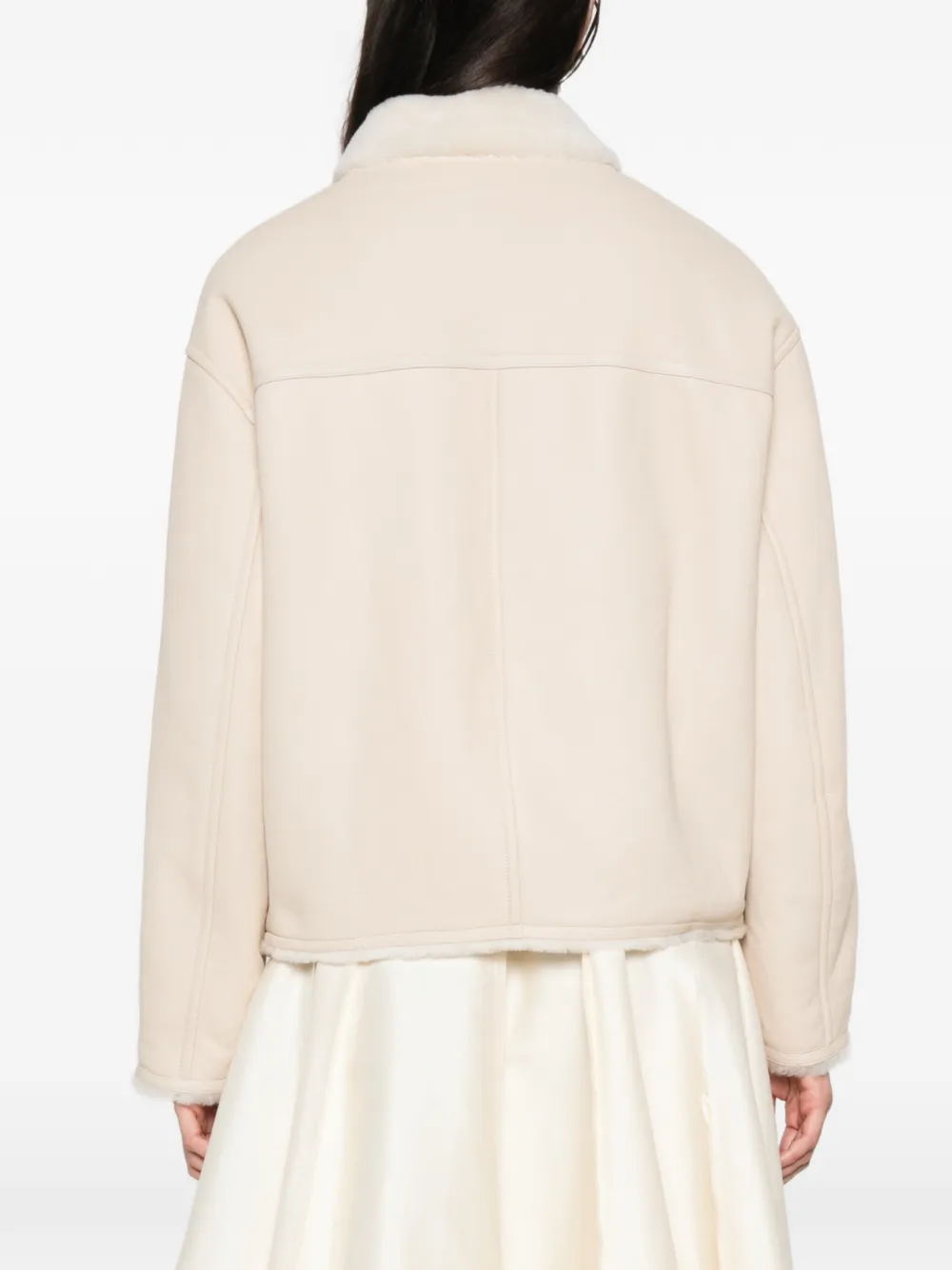 Yves Salomon Leren jack Beige