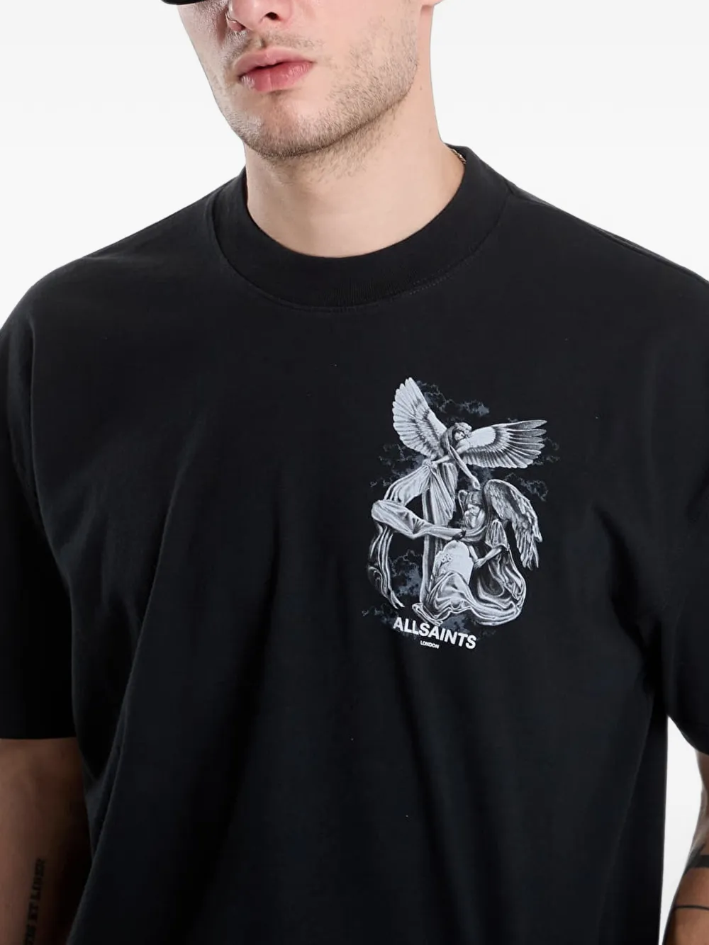 AllSaints Seraph T-shirt met engel-print Zwart