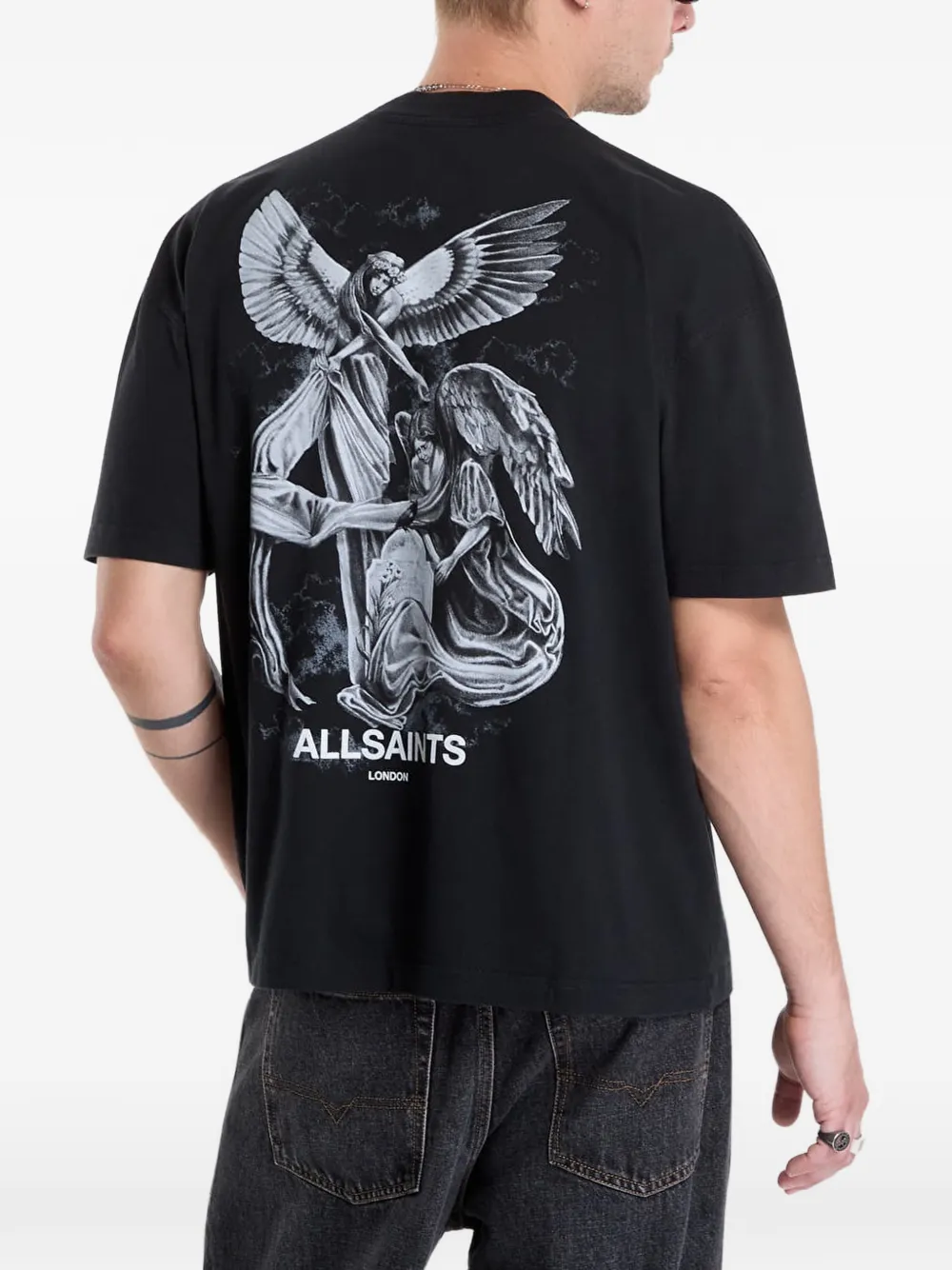 AllSaints Seraph T-shirt met engel-print Zwart