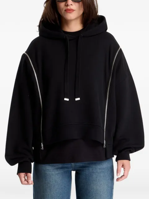 AllSaints Ciara zip-detail logo-embossed hoodie