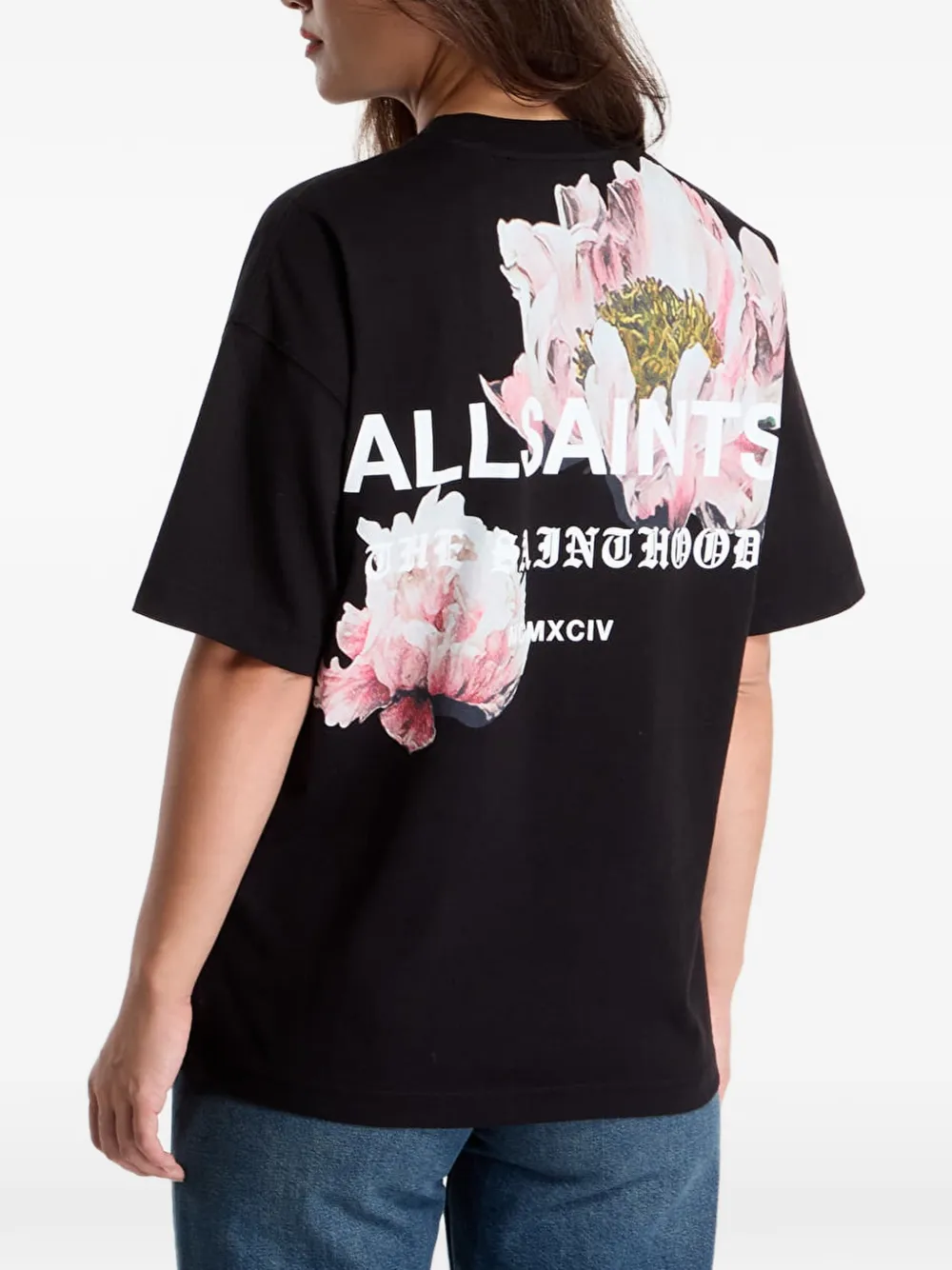 AllSaints Eliana Etta T-shirt met logo-print Zwart