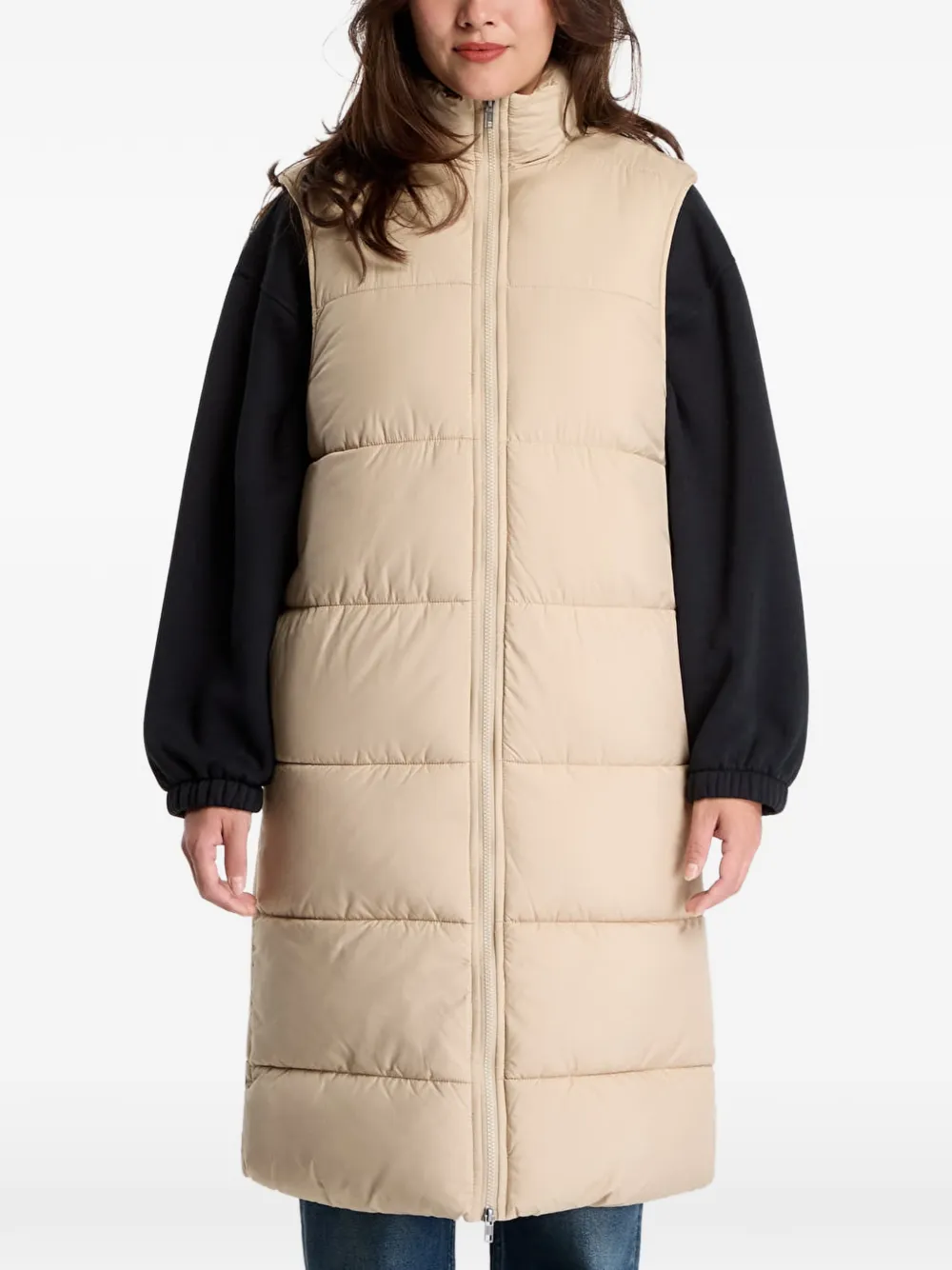 Urban Classics quilted longline gilet - Nude