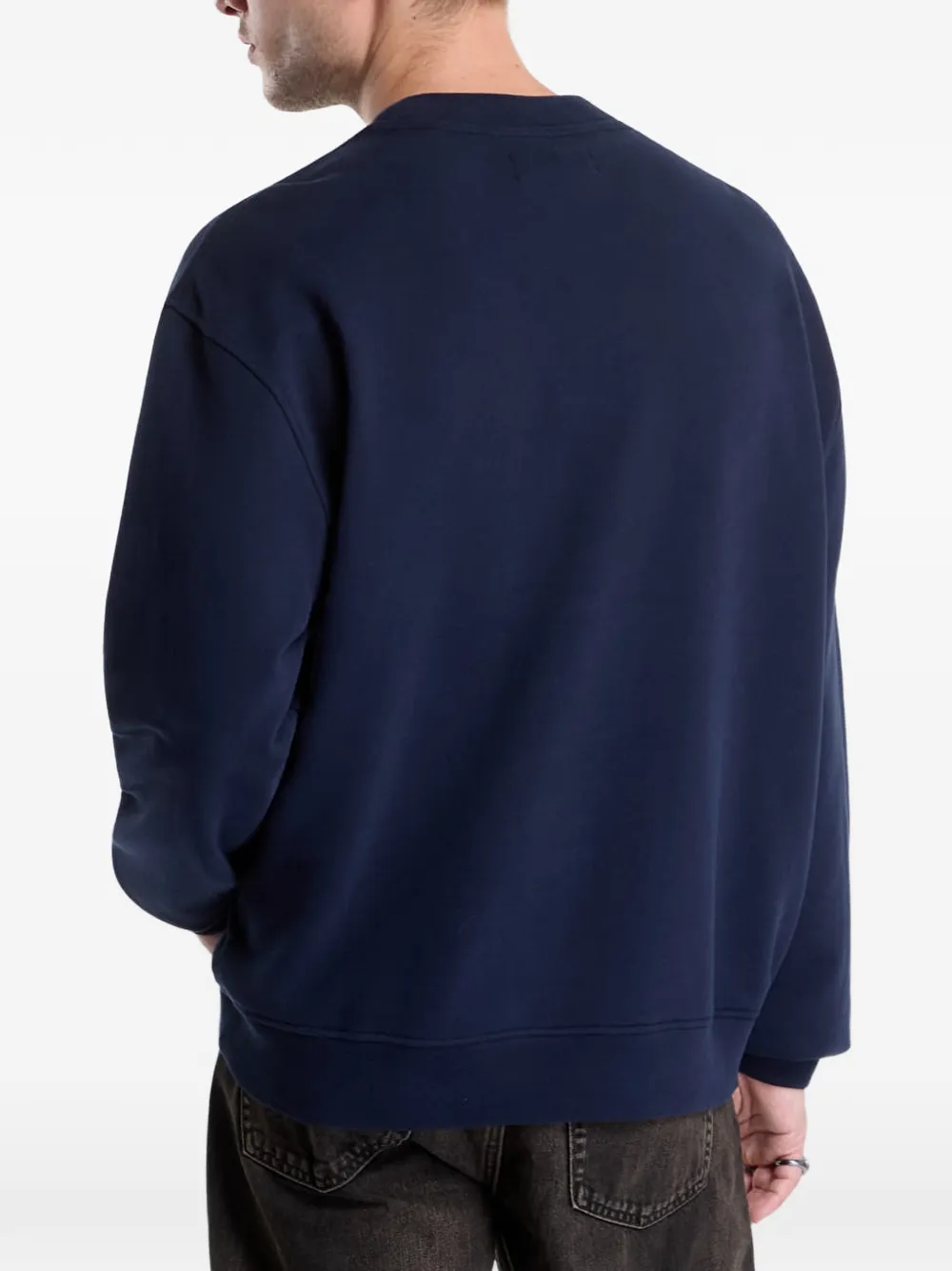 AllSaints Asher Ramskull sweater met geborduurd logo Blauw