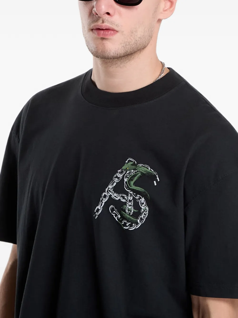 AllSaints Linx T-shirt met grafische print Zwart