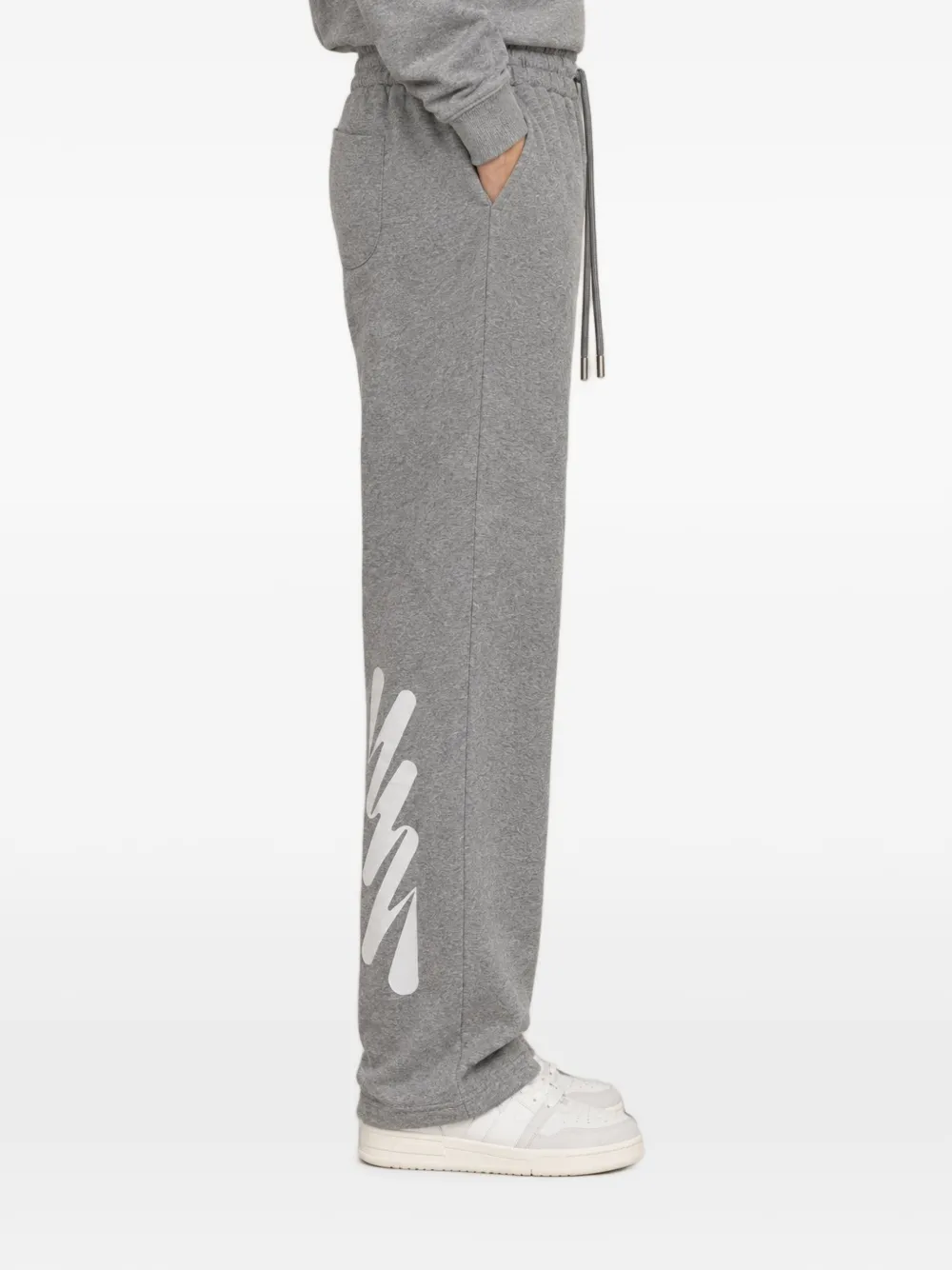 Off-White logo-print drawstring track pants Grijs