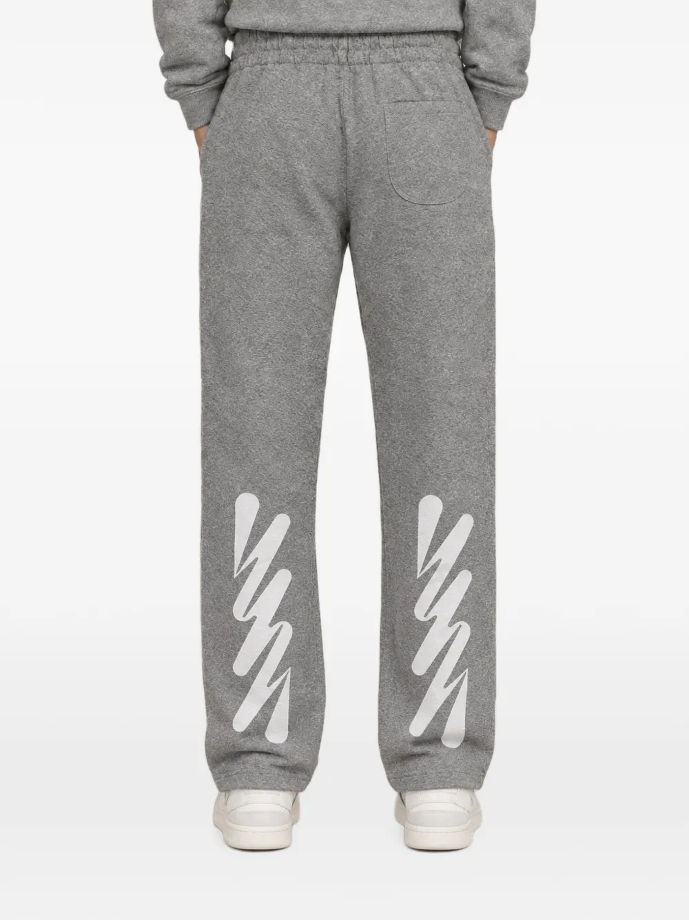 Off-White logo-print drawstring track pants Grijs