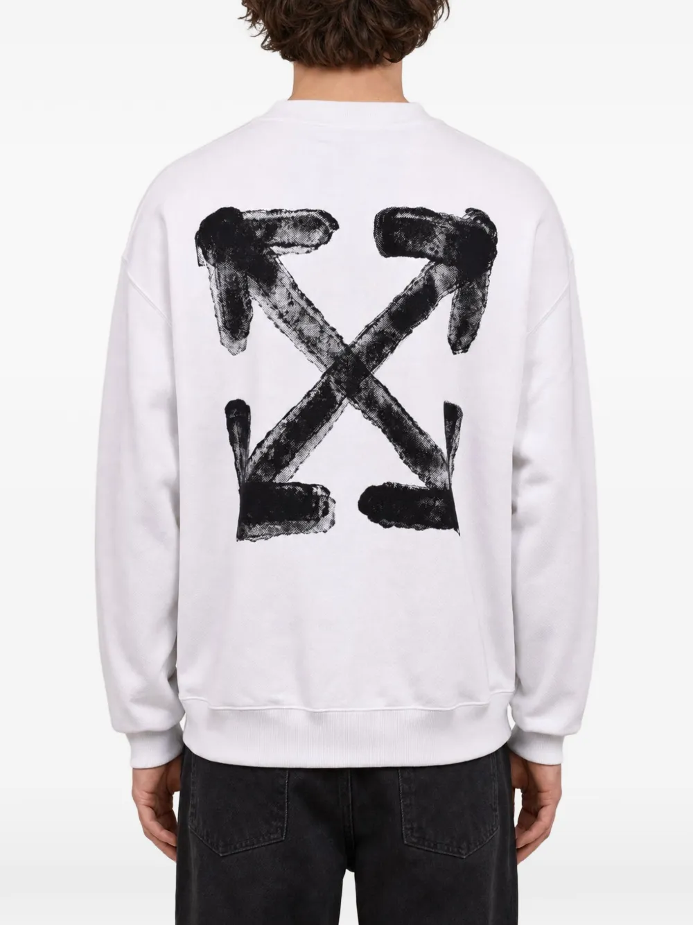 Off-White logo-print cotton sweatshirt Wit