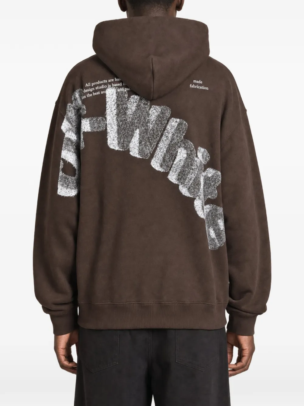 Off-White logo-embroidered cotton hoodie Bruin
