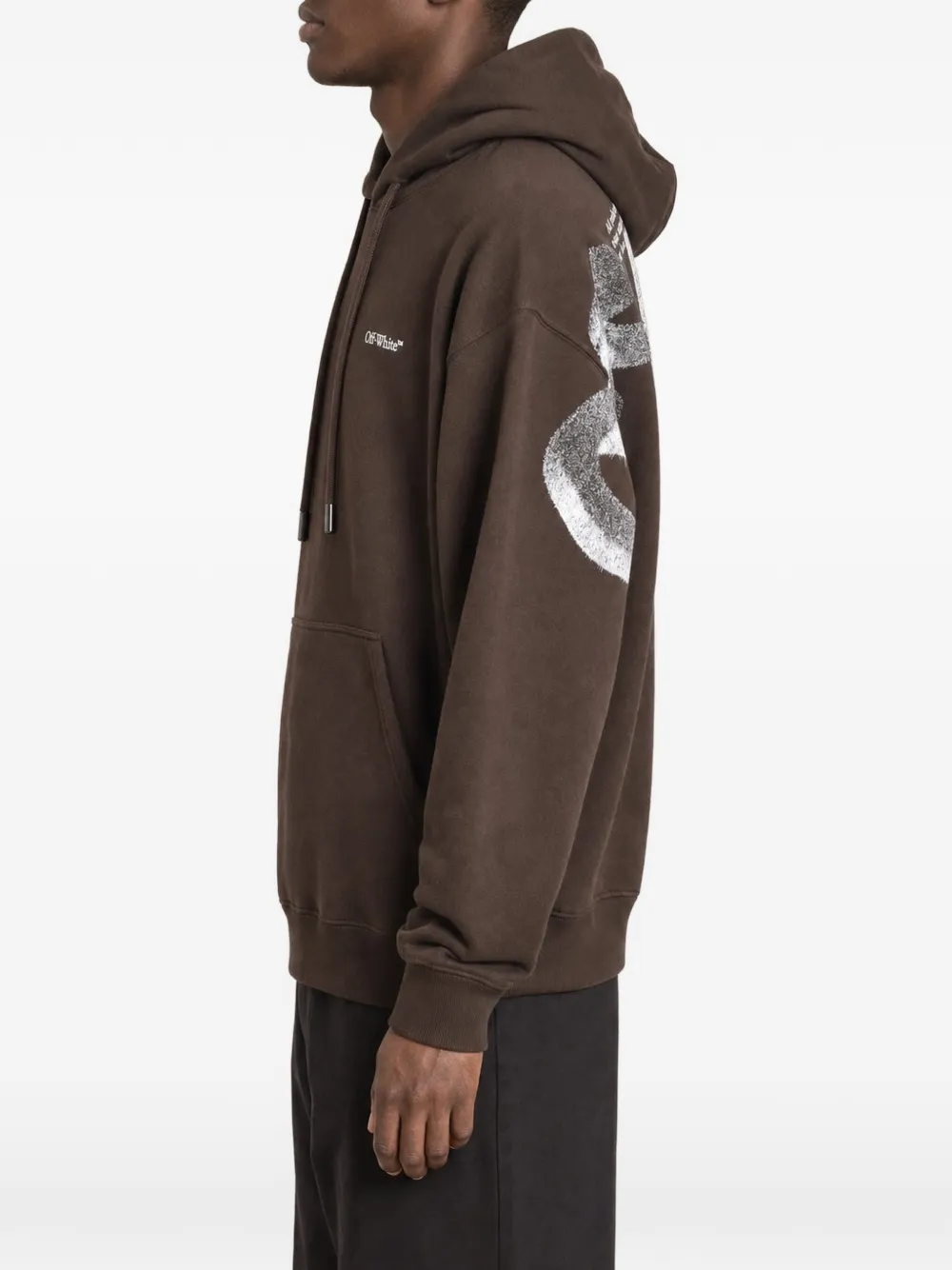 Off-White logo-embroidered cotton hoodie Bruin