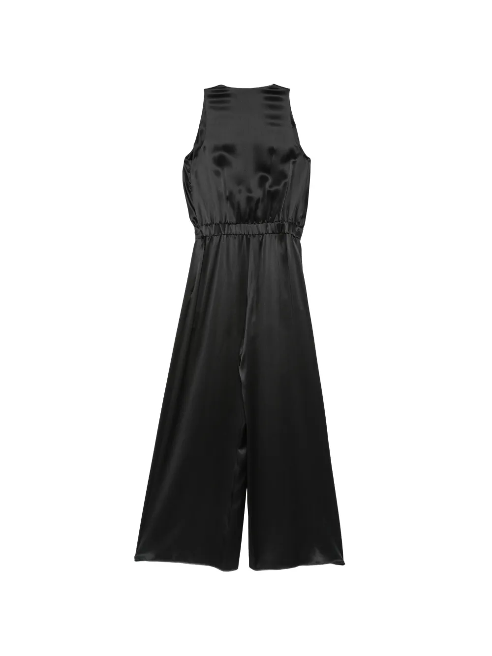 Eleventy satin wrap jumpsuit Zwart