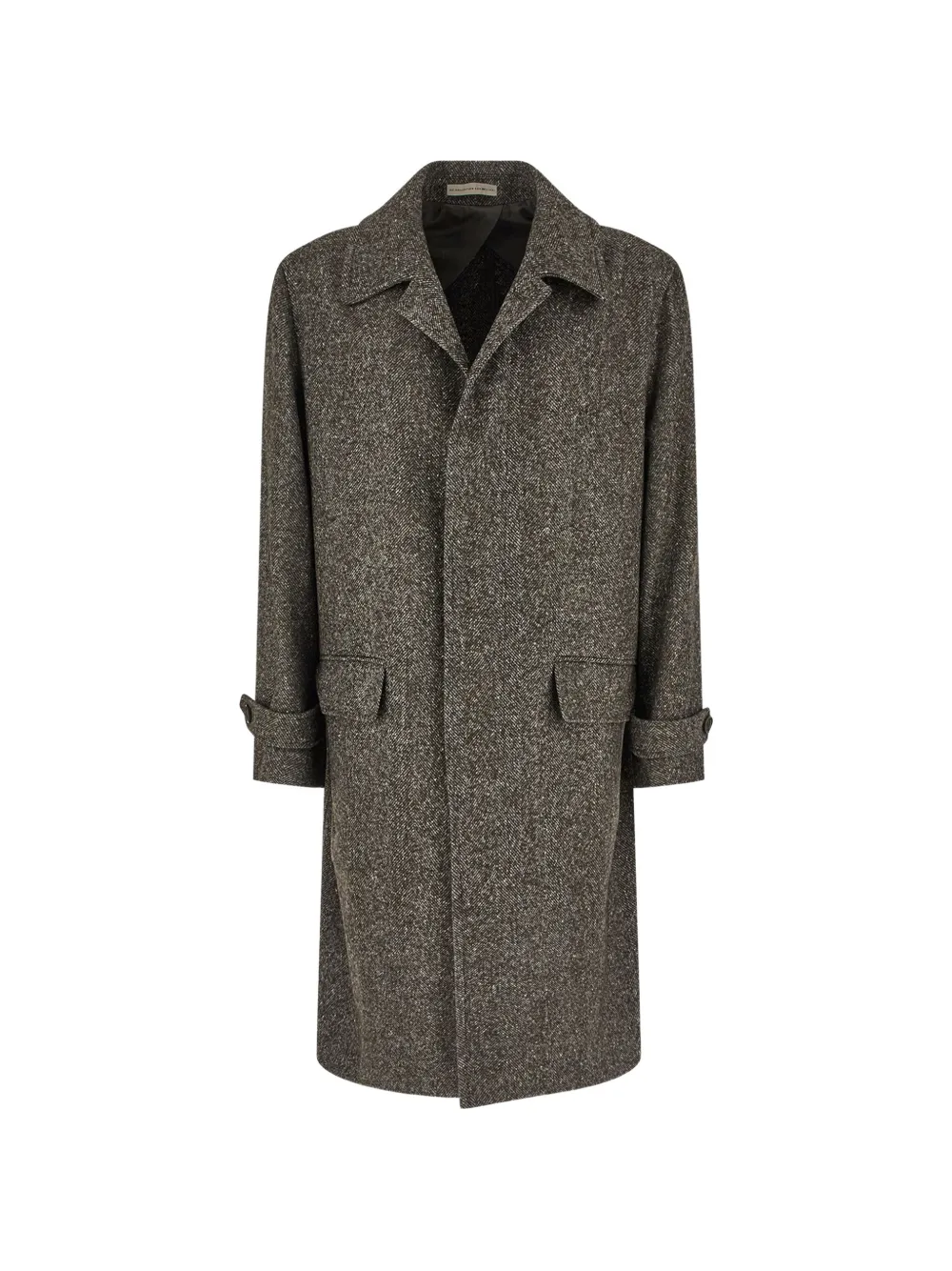 Corneliani Herringbone-weave Coat In Brown