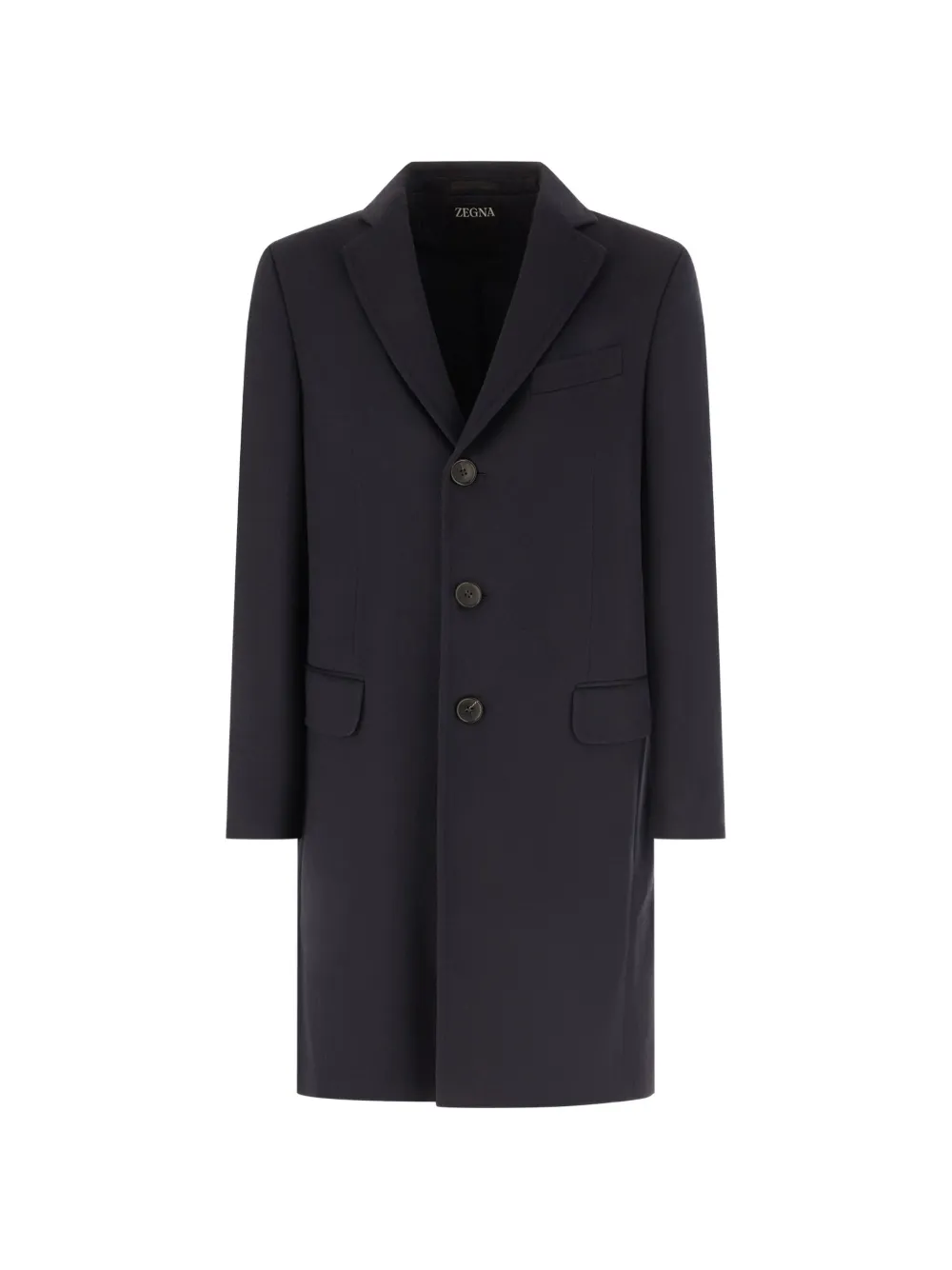 Zegna single-breasted notched-lapel coat Blauw