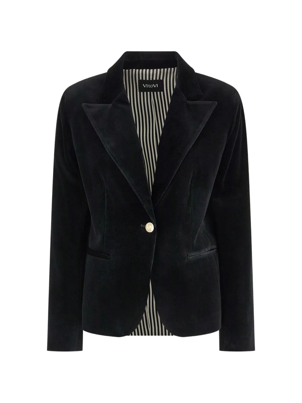 VITOVI Timeless velvet single-breasted jacket - Black