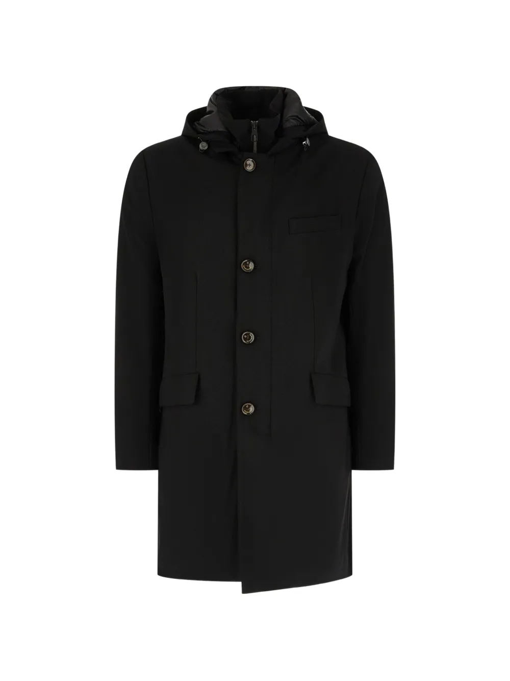 Montecore hooded single-breasted coat - Nero