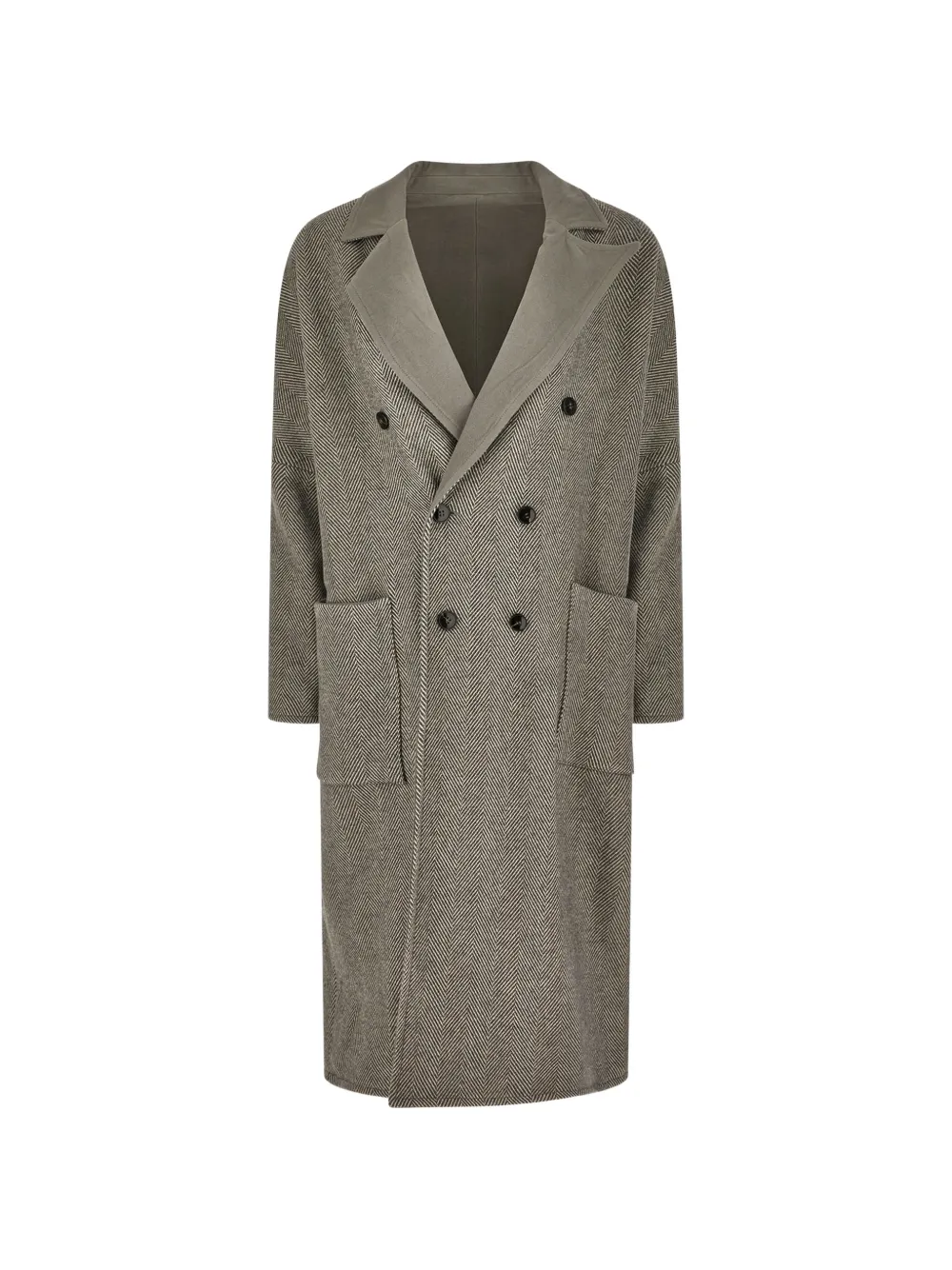 TRUE AVENUE herringbone double-breasted coat - Grey