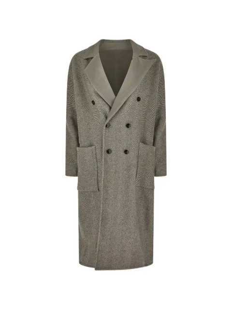 TRUE AVENUE herringbone double-breasted coat
