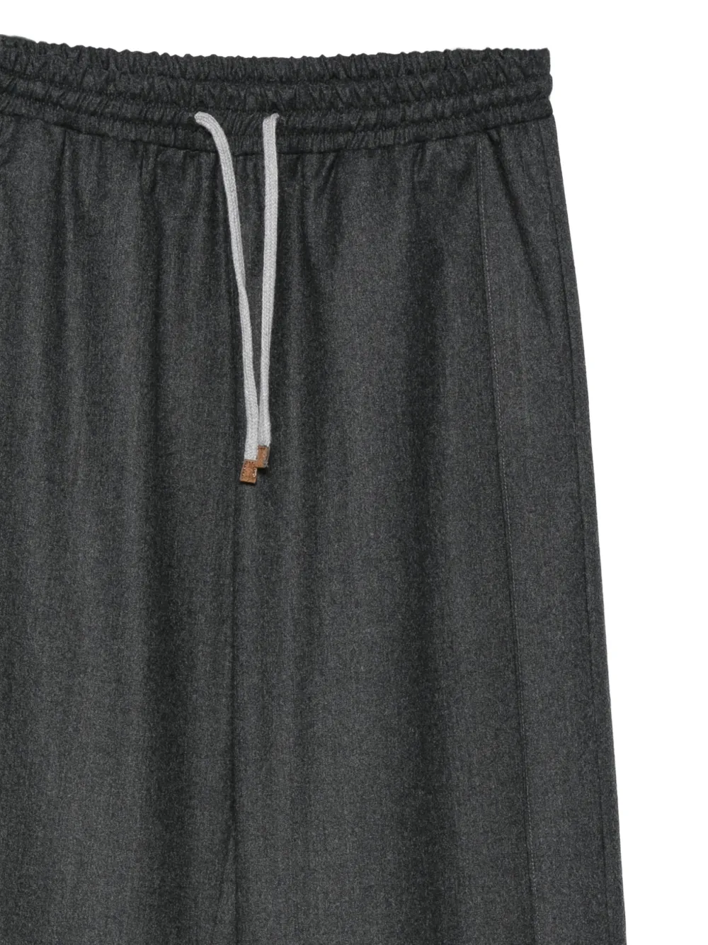 Barba Drawstring-waist Wide-leg Trousers in Grey, view 3