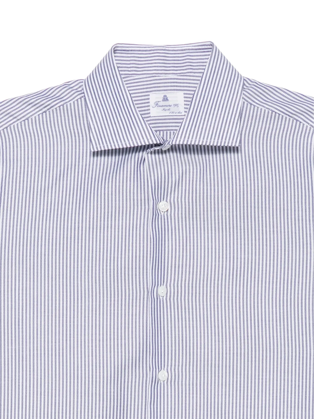 Finamore 1925 Napoli striped cotton shirt Wit
