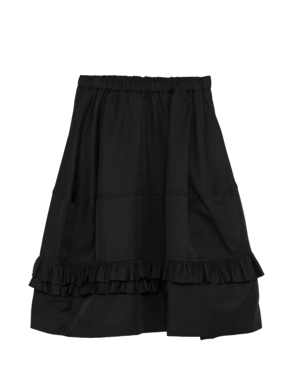 Black Comme Des Garçons frilled midi skirt - Nero