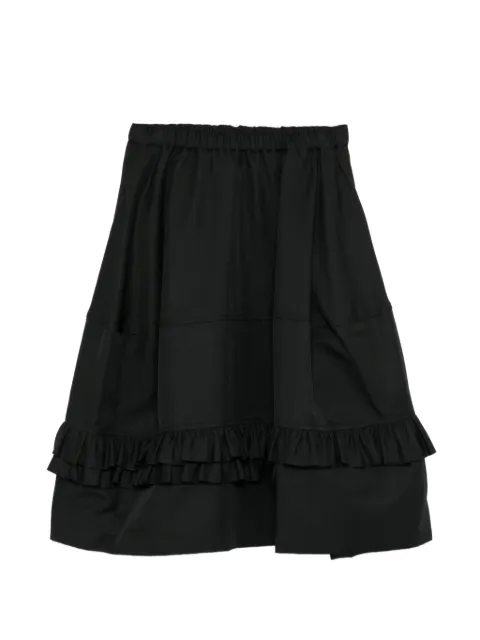 Black Comme Des Garçons frilled midi skirt